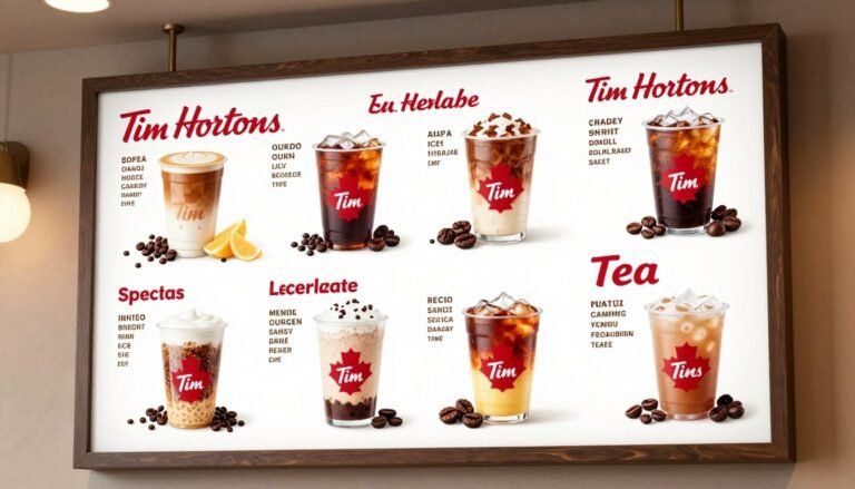 tim hortons drink menu