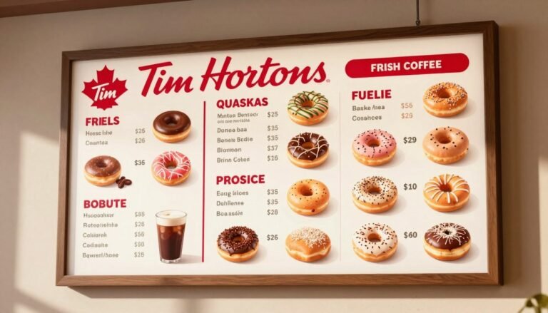 tim hortons menu