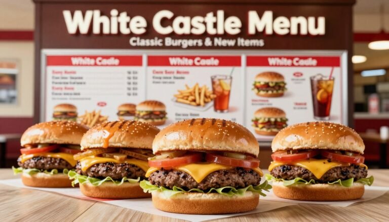white castle hamburger menu